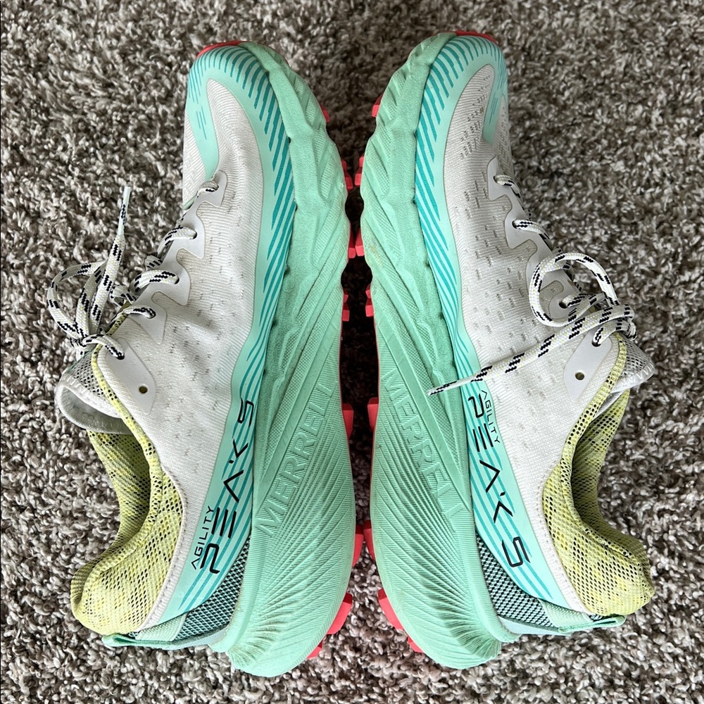 Merrell Women's Agility Peak 5 Sneakers Shoes in White/Celadon - Picture 8 of 10